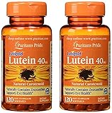 Puritans Pride Lutein 40 mg with Zeaxanthin 120 Softgels (2 Pack)