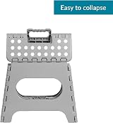 iTrend 11 Inch Folding Step Stool Heavy Duty Plastic Grey White view 4