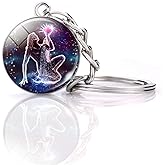 JWPavilion Zodiac 12 Constellations Charm Luminous Crystal Ball Pendant Key chain