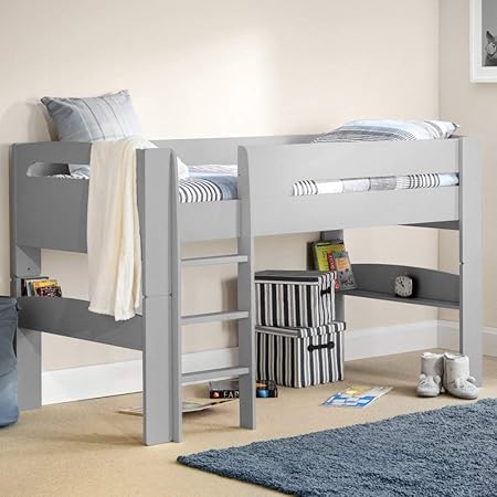 white wooden mid sleeper bed