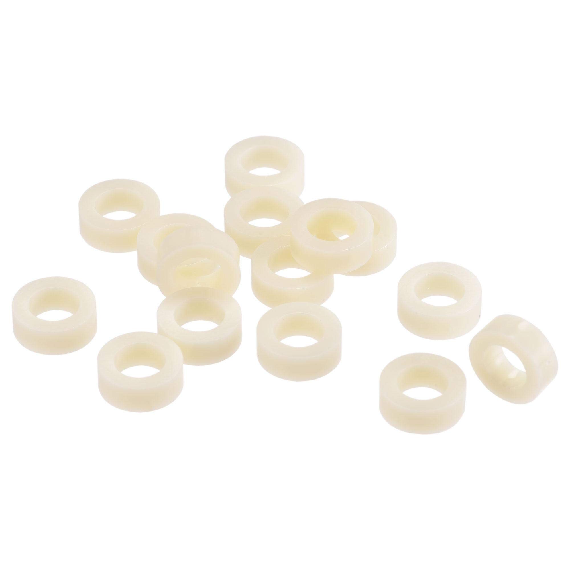 sourcing map ABS Round Spacer Washer ID 8.2mm OD 14mm Length 5mm Plastic Standoff for 3D Printer, TV Wall Mounting, Electrical Outlet, Beige, 300Pcs