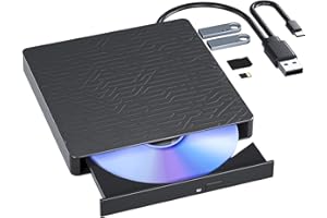 5 in 1 Blu Ray Burner,Multifunctional External Bluray CD DVD Drive Player Reader Burner W/USB TF SD Port for PC Laptop Compat