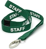 CKB LTD Green Staff Lanyards Breakaway Safety Lanyard 1.5cm 51cm Pack 10