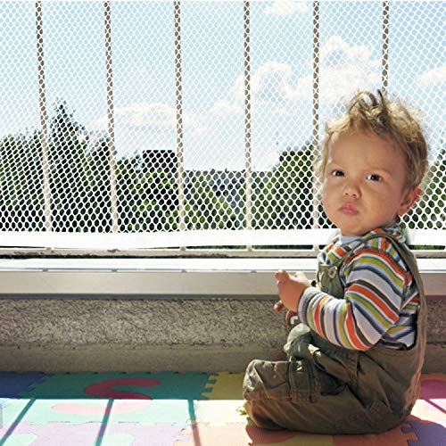 Banister Guard | Baby Safety Stairs Rail Net | Child Proofing Balcony Banister Railing Guard |Indoor 10ft x 2.5ft White