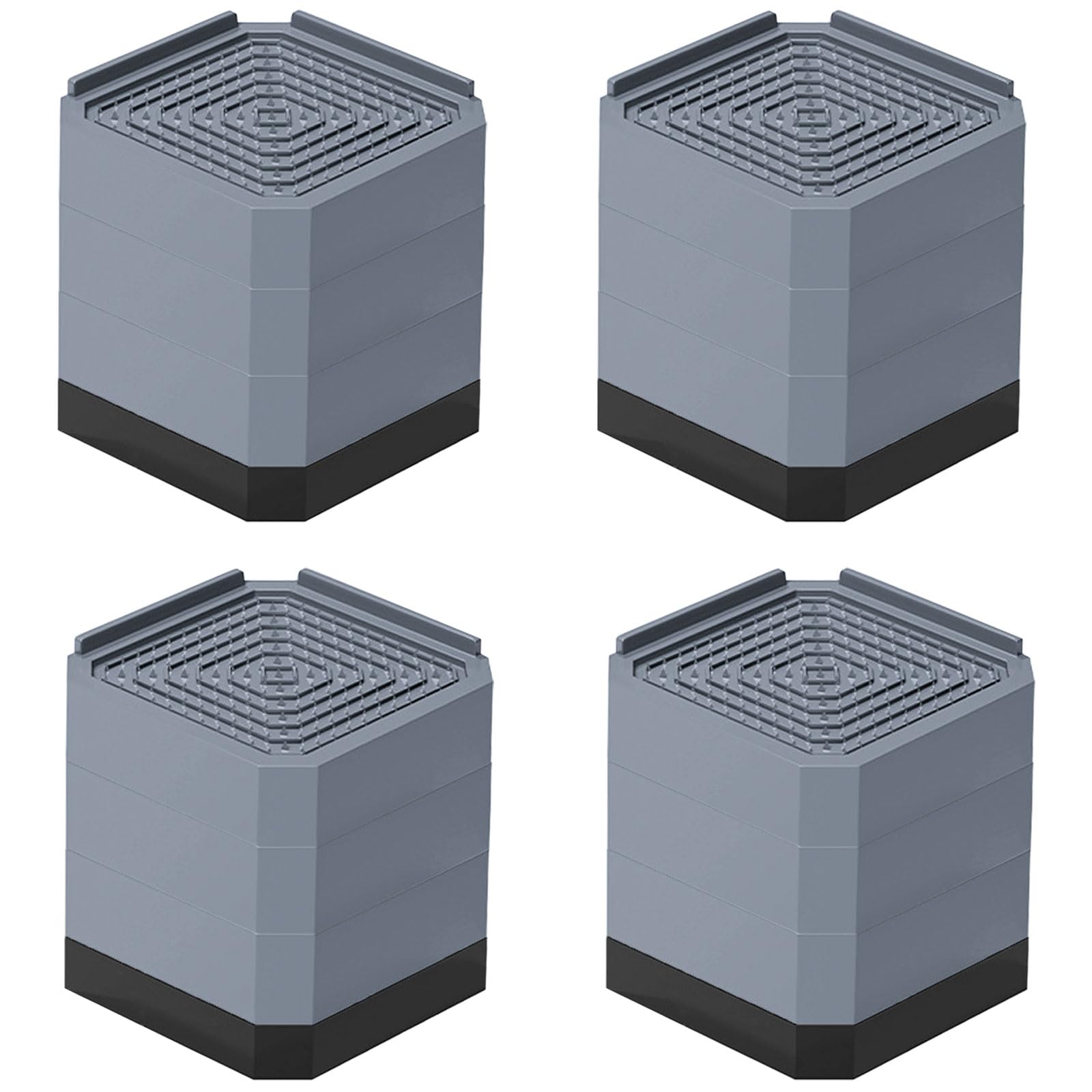 GOTISO 洗濯機用防振かさ上げ台 防振ゴム 底上げ 10.5cm 洗濯機 台 冷蔵庫 嵩上げ 防音 防振 高さ調整 滑り止め 床に傷防止 耐荷重約500kg 洗濯機置き台 テーブル ベッド ソファー 4個入り の商品画像