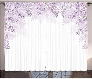 WKJHDFGB Cortinas De Flores Que Enmarcan Las Flores De Color Lila En