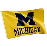 Desert Cactus University of Michigan Flag - 3 x 5 Feet UM Wolverines Banner, Indoor/Outdoor Durable Fabric Display(Design 4)