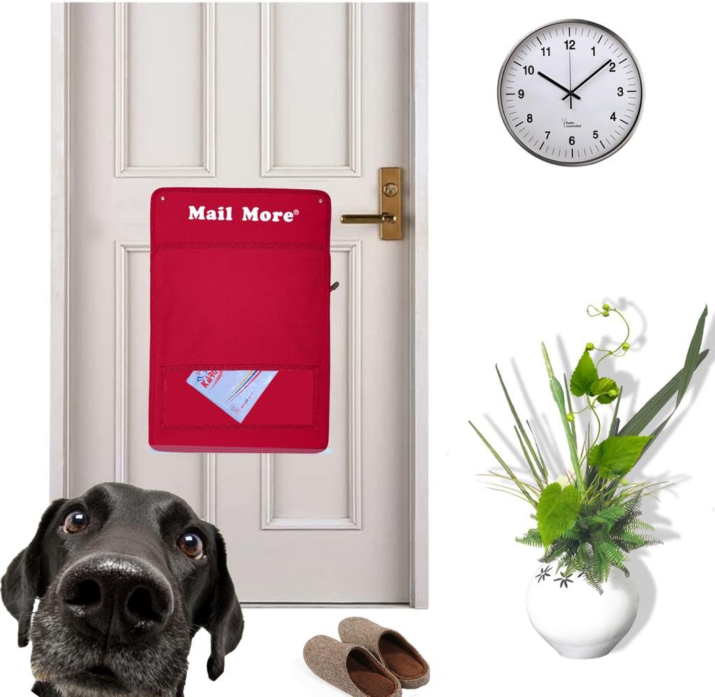 MAIL MORE® Letter Catcher for Front Door, Mail Cage, Letterbox Catcher, Door Box, Mail Letter Cage (RED)