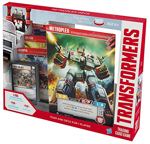 Transformers TCG Metroplex Deck | Foil Titan Character Card: Metroplex | 44 Cards Incl. Scamper, Six-Gun, Slammer