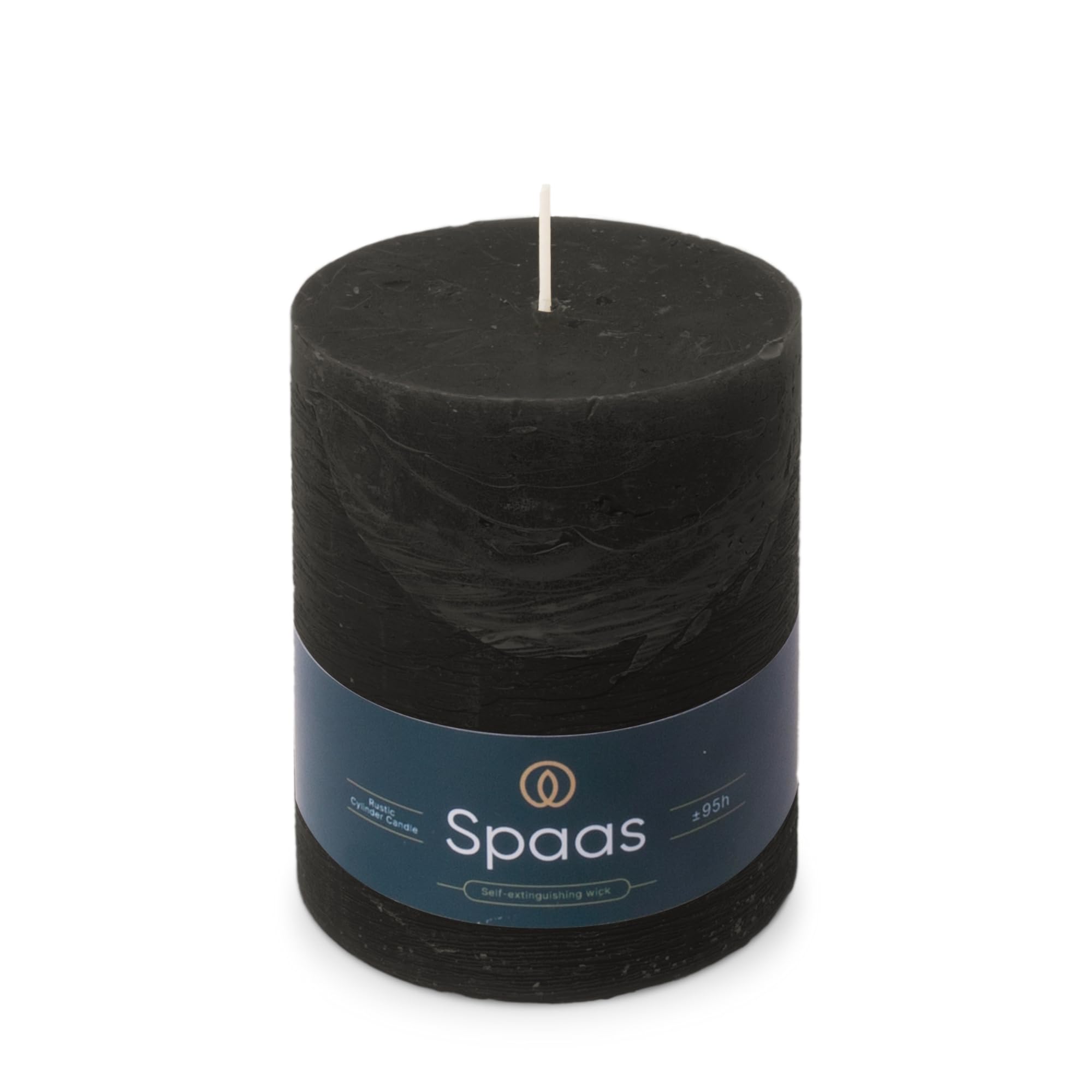 Spaas Rustic Pillar Candle 100/130 mm 95h, Black