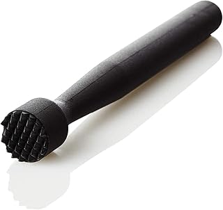 Kerafactum Barstößel Bar Limetten Zitronen Eis Stößel Muddler Cocktail Barstössel Caipirinha schwarzer Eisstößel Caipirinha-Stößel Eiszerkleinerer Zubehör Crasher Black gezahnt