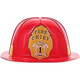 COHEALI Fireman Hat Adult Fireman Costume Helmet Firefighter Hat Red Fire Chief Helmet Big Novelty Child Firefighter Helmet Halloween Headwear for Halloween Costume Dress Up