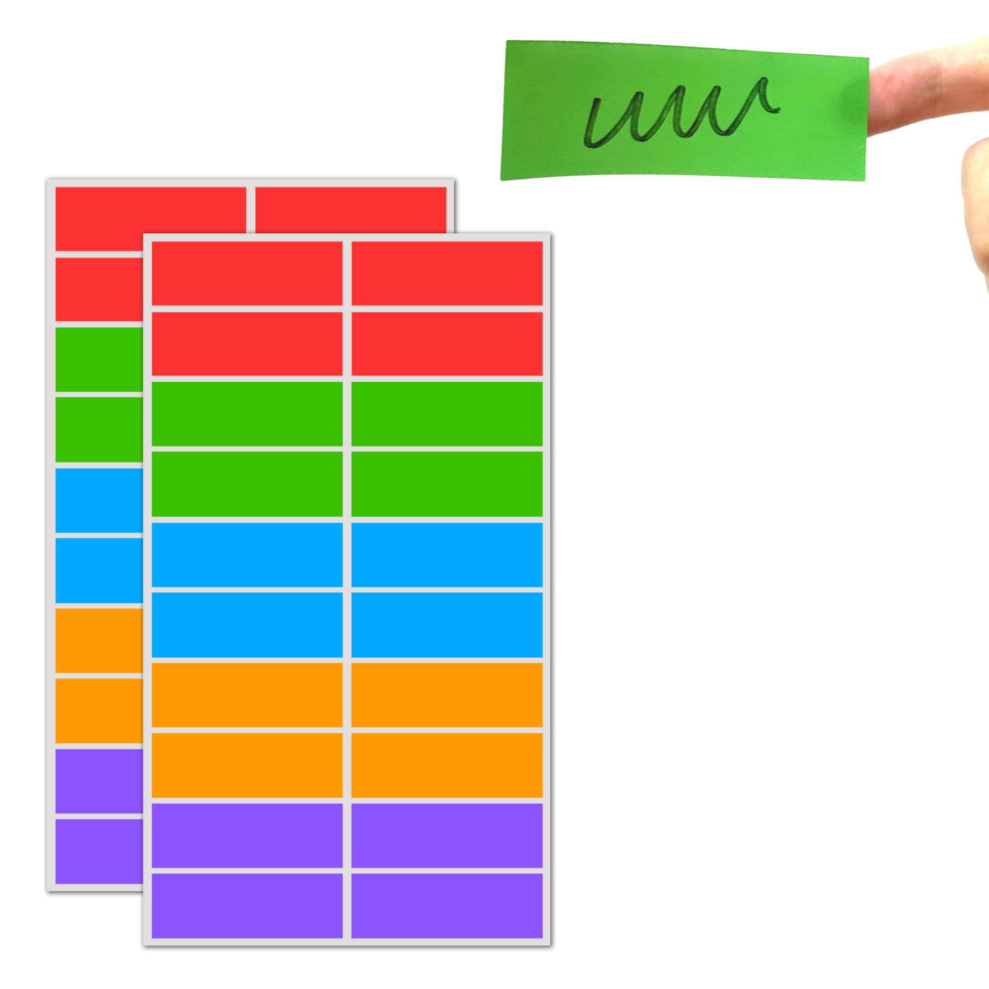 500 Pack, 75 x 25 mm - Coloured Sticky Labels Stickers, 5 Colours