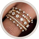 TOSGMY Stackable Gold Rings for Women Non Tarnish Dainty 14K Gold Plated Cubic Zirconia Wedding Bands Ring Set Minimalist Thumb Promise Engagement Eternity Ring Stack Gold Jewelry Size 6-10