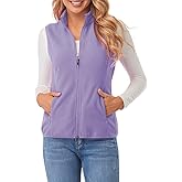Fuinloth Women's Fleece Vest, Polar Soft Sleeveless Classic Fit with Zip up Pockets