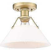 Golden Lighting - Orwell Flush Mount Brushed Champagne Bronze with Opal Glass Shade- Flush Mount Ceiling Light, Flush Mount L