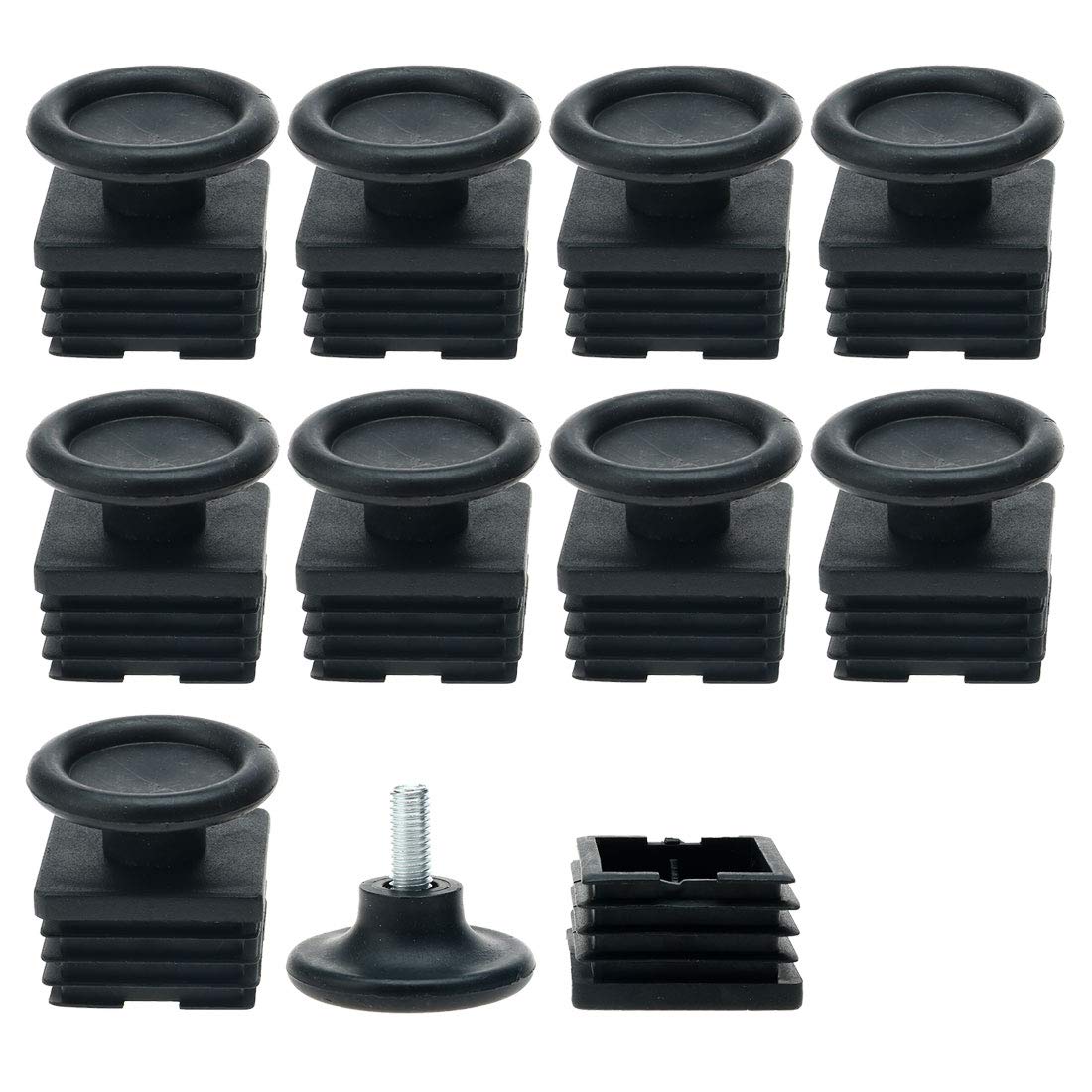 Sourcingmap Leveling Feet 40 x 40mm Square Insert Adjustable Leveler for Sofa 10 Sets