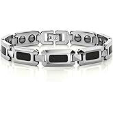 Mens Polished Tungsten Carbide Bracelet with NEW Solid Black Carbon Fiber Inlay