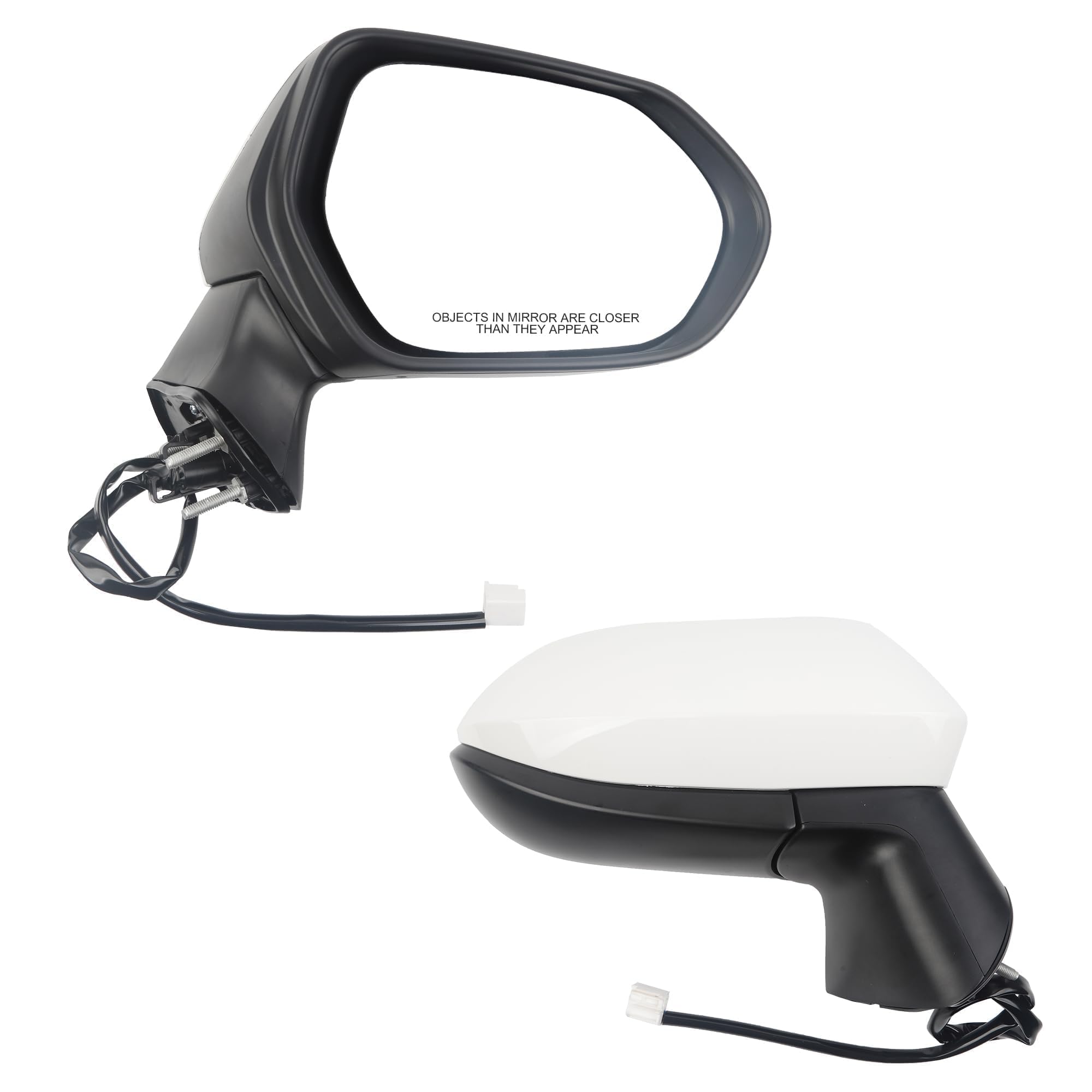 Photo 1 of Dasbecan Passenger Side Door Mirror Compatible with Toyota Corolla 2020-2025 Sedan-Power Adjustment Manual Fold Non-Heated-Right Rearview Mirror Assembly Replace TO1321391 3Pins Painted White