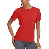 PLUMZJOY Women's Short Sleeve T-Shirts UPF 50+ UV Protection Quick Dry Shirts for Workout Hiking Running Rash Guard Tops