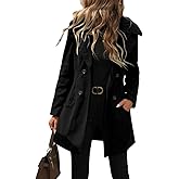CHOUYATOU Women's Winter Double Breasted Hooded Wool Coat Notch Collar Trench Coat Peacoat