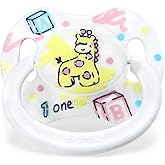 LittleForBig Bigshield Generation-II Adult Sized Pacifier White Vintage Giraffe Pattern