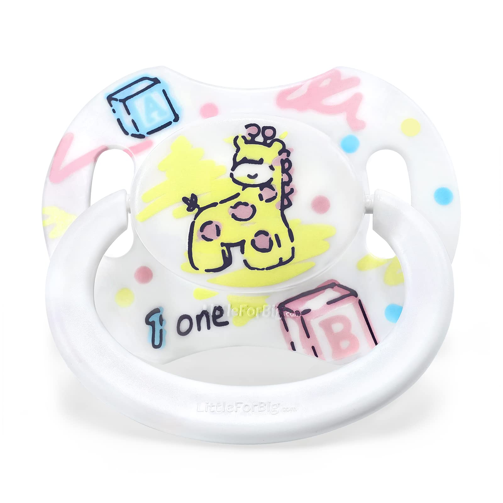 LittleForBig Generation-II Adult Sized Pacifier Giraffe Pattern