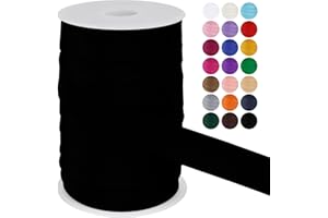LEREATI Satin Bias Tape Double Fold 1 Inch x 55 Yards, Bias Tape for Sewing, Polyester Quilt Binding Tape, Piping Trim Fabric Tape for Hemming, Seaming, DIY Crafts (Black)