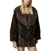 Bellivera Womens Faux Fur Leather Jacket Fleece Cropped Warm Fluffy Coat Soft Zip Outerwear