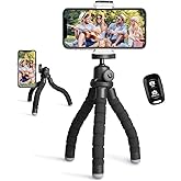 Ubeesize Phone Tripod, Portable and Flexible Tripod with Wireless Remote and Clip, Cell Phone Tripod Stand for Video Recordin