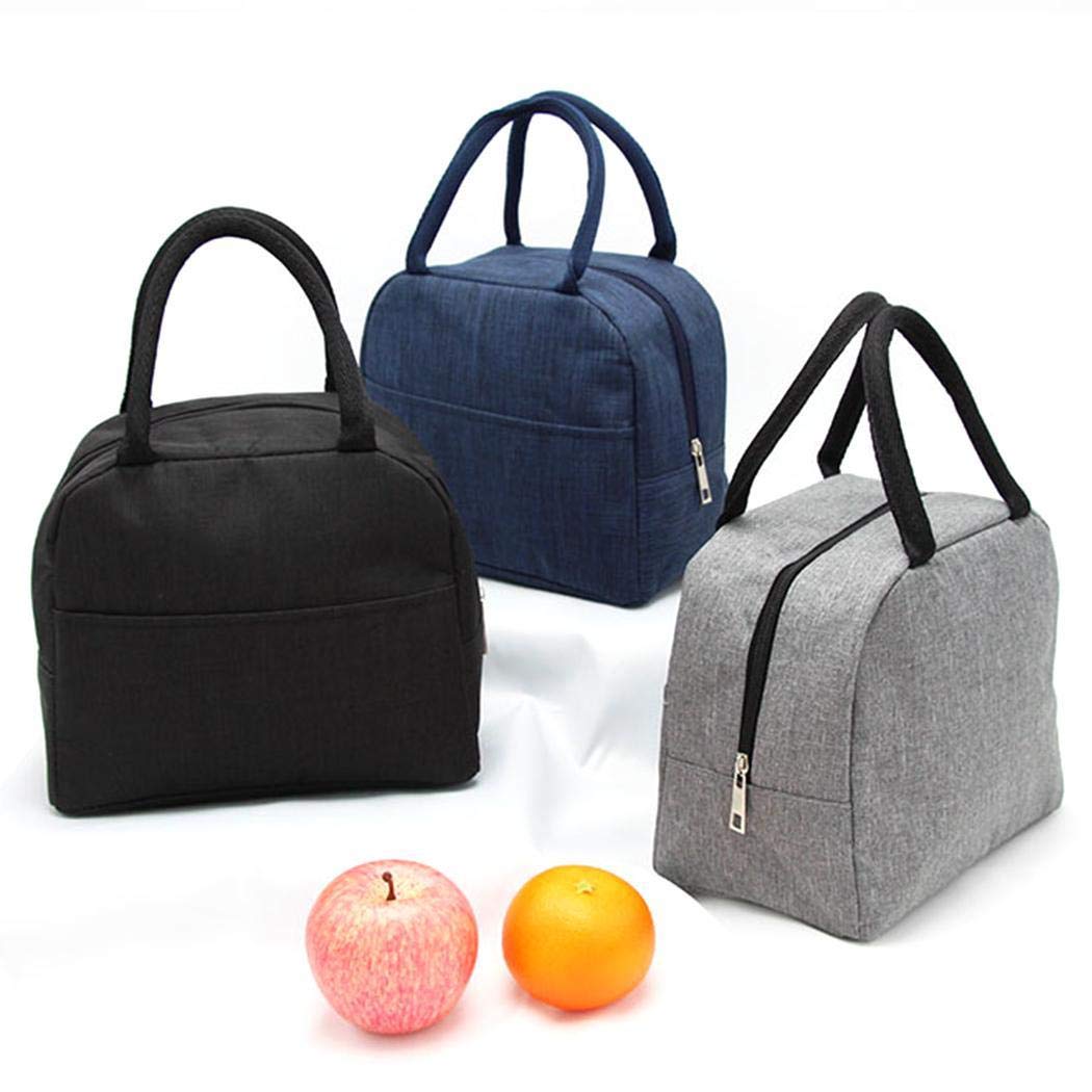 mekolen Creative Thickening Insulation Lunch Bag Thermal Bento Handbag Travel Totes, Navy Blue