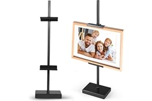 dakewang Adjustable Tabletop Easel Stand for Picture Frames, Picture Easels for Display, Gold Easel, Picture Frame Stand, Adjustable Art Easel.(18inch,Black)