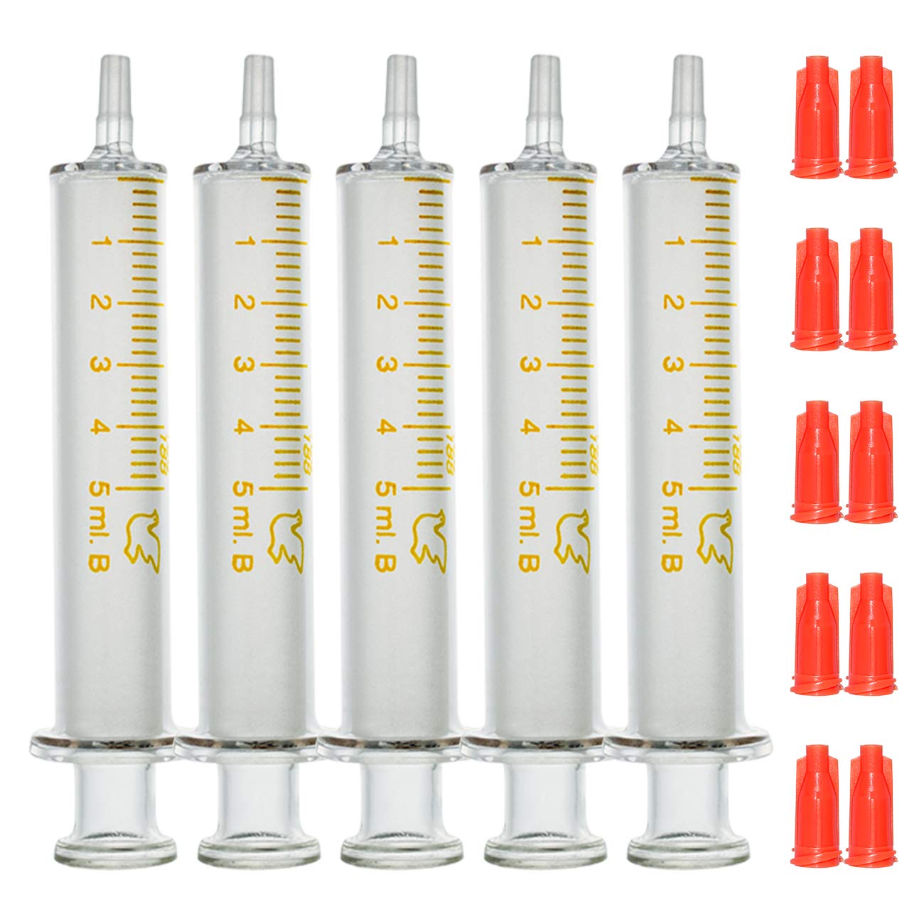 5ml Glass Syringe Needleless Reusable Corrosion Resistant Acid and