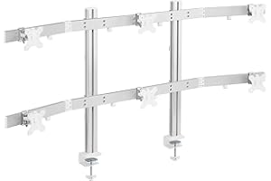 TechOrbits Hex Monitor Mount, Heavy Duty Aluminum Monitor Arm for up to 6 Screens Size 17 to 32 Inch