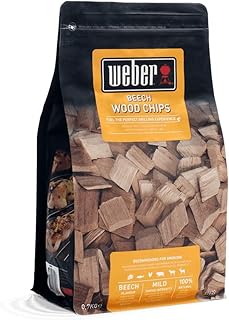 Weber 17622 Räucherchips Buche, 700 g, dezentes Räucheraroma, Fleisch und Gefügel, Aroma, Räuchern, Grillen