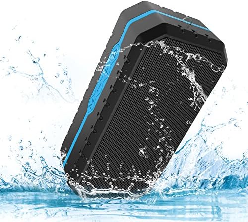 Ifecco Portable Bluetooth Speaker, Wireless Waterproof Shockproof Speaker with Build-in Microphone for Indoor and Outdoor (Blue + Black)