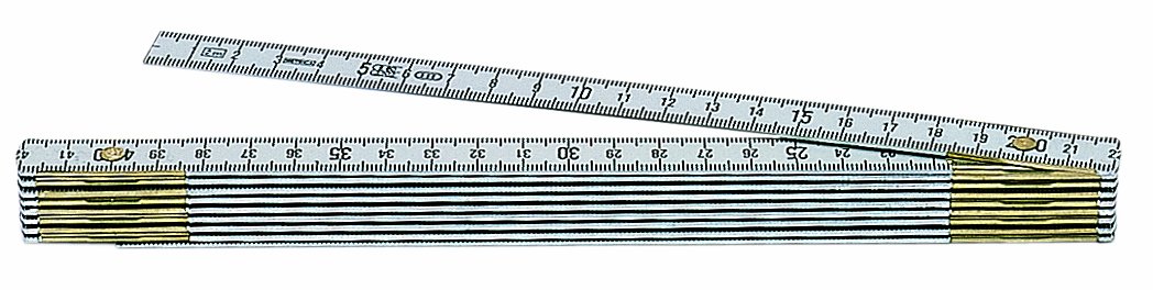 Metrica 21035 2M Alu Folding Rule Silver Oxidized