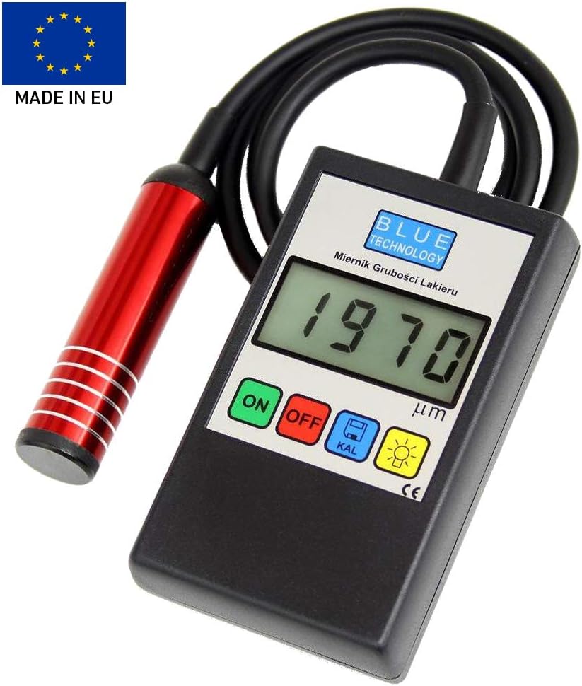 Blue Technology MGR-11-S-AL Coating Thickness Meter Paint Tester Paint Coating Meter (Steel & aluminum) Made in EU,Black,11cm x 6,5cm x 2,8cm