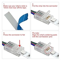 HAMRVL 12 Pack COB Led Strip Light Connectors 4