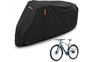 AKEfit Bike Cover, Waterproof Outdoor Bicycle Cover Rain UV Snow Proof with Anti-theft Lock Hole Outside Bike Storage Covers for Mountain Road Electric City Bike-L for 1 Bike
