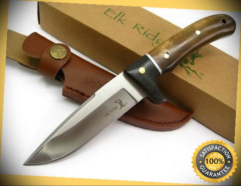 Burlwood Hunter Full Tang Hunting Skinning Sharp Knife with Sheath 065 perfect for outdoor camping hunting