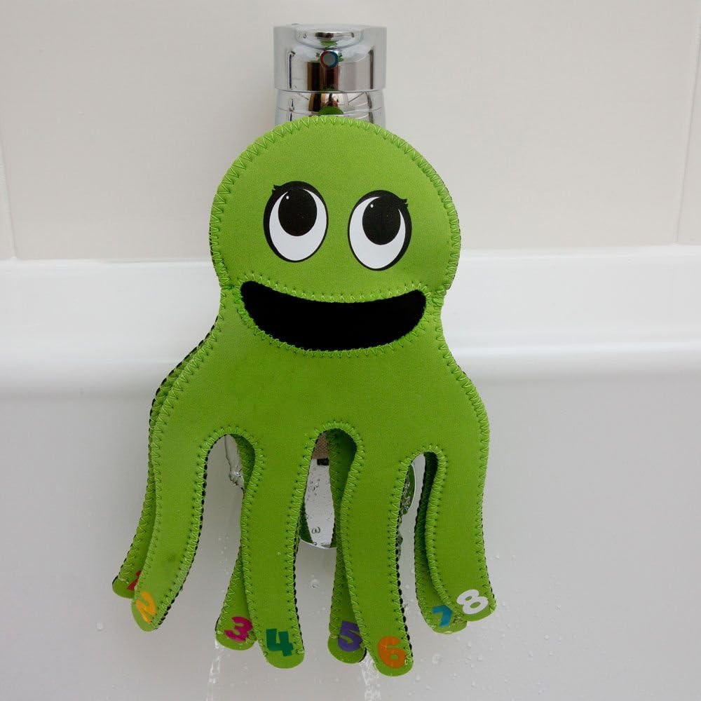 Tappy Tap Guard, Tap Protector, Bathroom Accessories, Bath Toys, Protective Cover - Octopus Design, Green - Image 3
