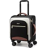 LOVEVOOK Underseat Carry On Luggage With Wheels, 16 Inch Softside Underseat Luggage Spinner, 18x14x8 inches Travel Bag With TSA Lock, Water-Resistant Lightwhight Personal Item for Travel