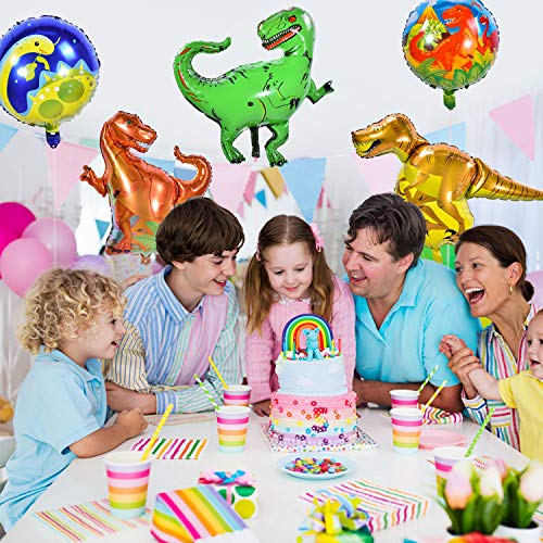 Herefun 8 Stücke Dinosaurier Folienballon, Dinosaurier Ballons Wiederverwendbare Heliumballons, Folien Ballons für… – Bild 8