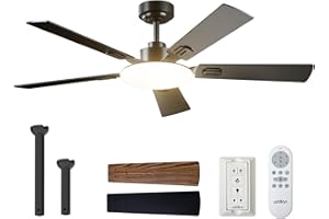 addlon Ceiling Fans with Lights, 52 inch Black Ceiling fan with Light and Remote Control, Reversible, 3CCT, Dimmable, Noiseless, Ceiling Fan for Bedroom, Farmhouse, living room, Indoor/Outdoor Use