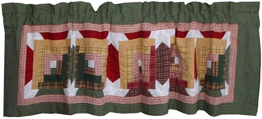 Amazon Com Patch Magic Snowflake Log Cabin Curtain Valance 54 By