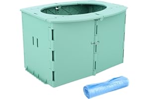 Portable Potty Seat, Foldable Travel Training Toilet Reusable Collapsible Potty Chair with 1 Roll Cleaning Bags for Toddlers 