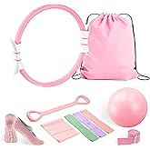 Luscinia Pilates Kit,Home Pilates Ring Kit for Women,Pilates Equipment Ring and Ball Set with Pilates Ring, Pilates Ball, Resistance Bands, Figure 8 Band & Accessories Pilates Starter Kit