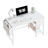 Lufeiya White Small Desk with Drawers - 40 Inch