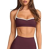 LASLULU Womens Adjustable Spaghetti Straps Sports Bra Sweetheart Neck Wireless Padded Workout Yoga Crop Tops